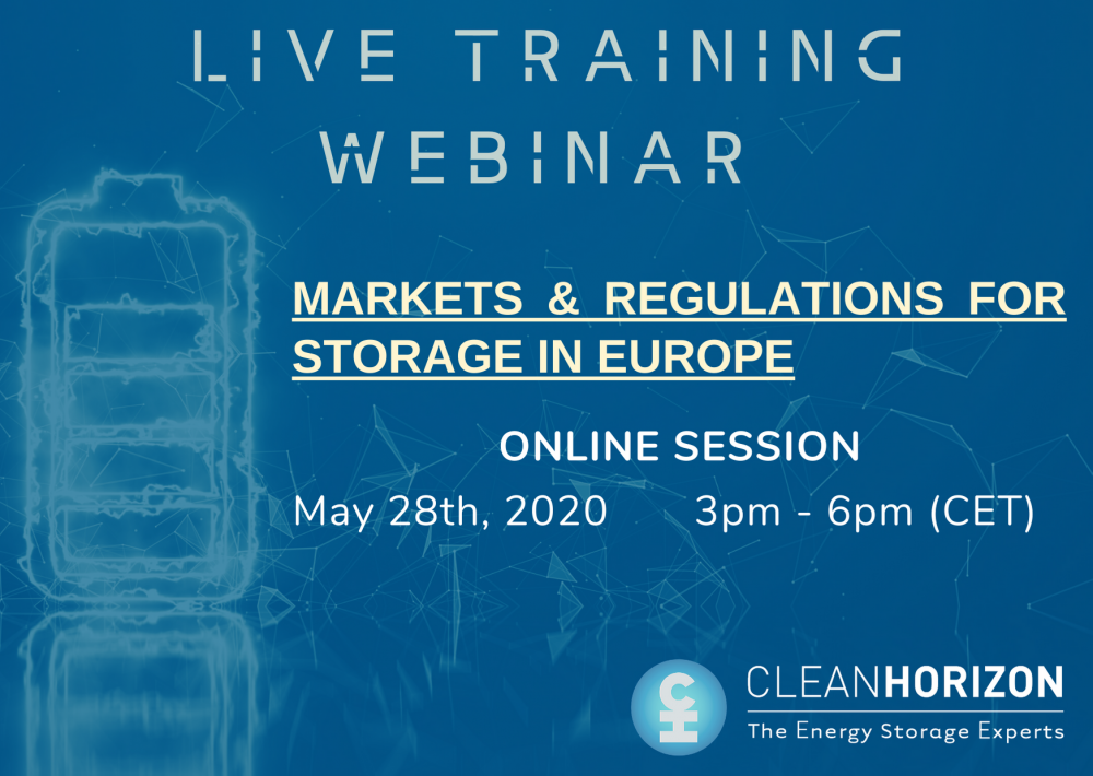 Training Webinar Session 2: Markets and Regulations for storage in Europe