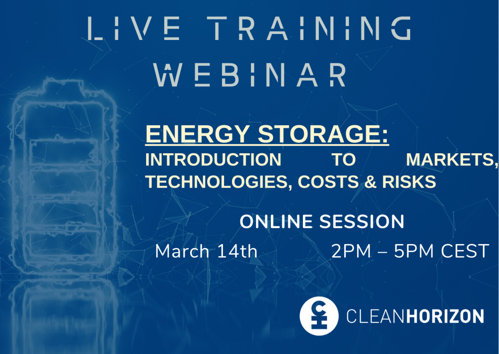 Training Webinar Session 1 (March 2023): Introduction to Energy Storage