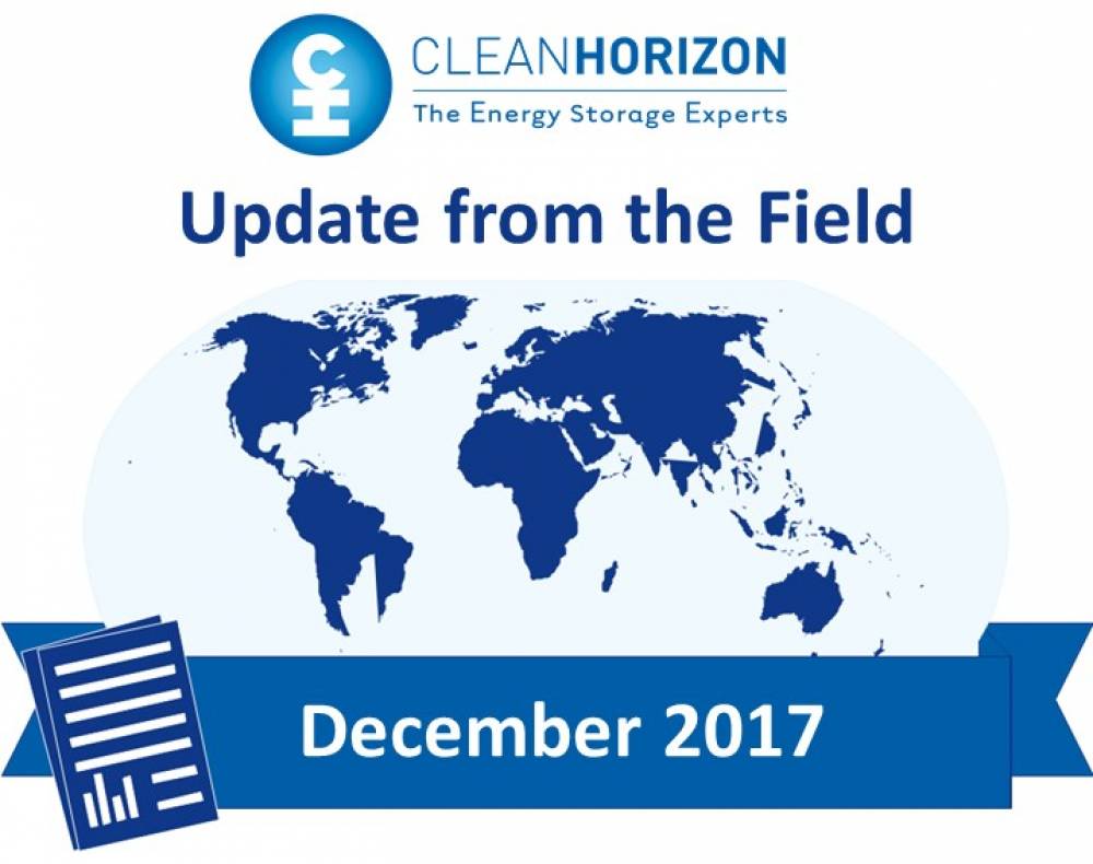 Update From The Field December 2017: Looking ahead at what 2018 holds for energy storage